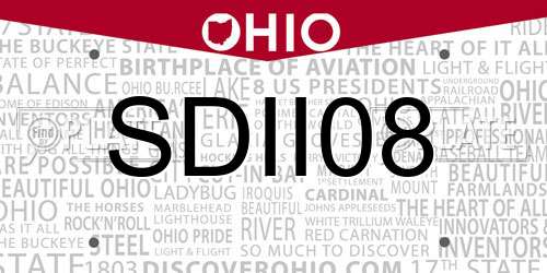 SDII08 Ohio License Plate