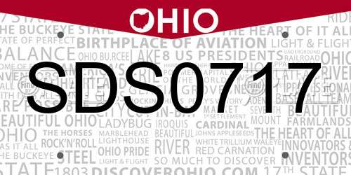 SDS0717 Ohio License Plate