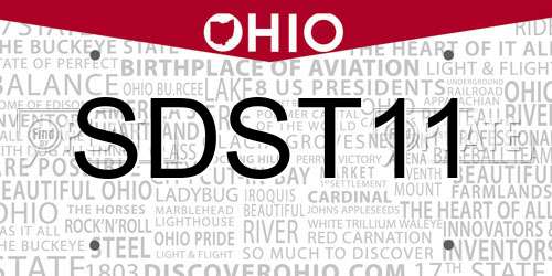 SDST11 Ohio License Plate