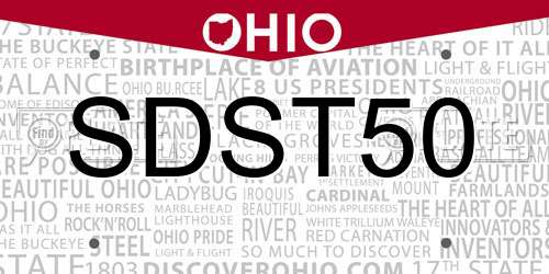 SDST50 Ohio License Plate
