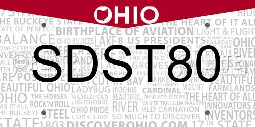 SDST80 Ohio License Plate
