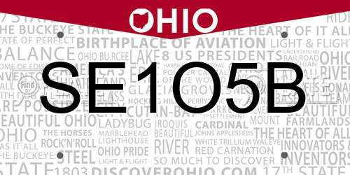 SE1O5B Ohio License Plate