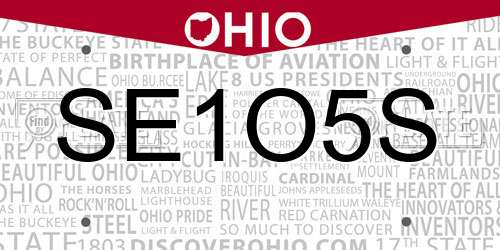 SE1O5S Ohio License Plate