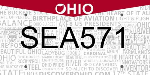 SEA571 Ohio License Plate