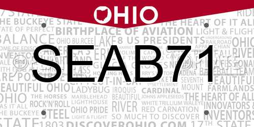 SEAB71 Ohio License Plate