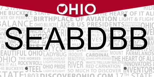 SEABDBB Ohio License Plate