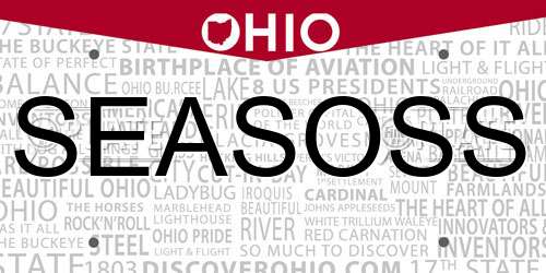 SEASOSS Ohio License Plate