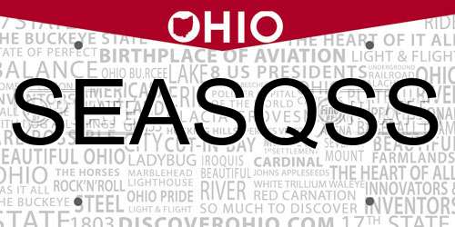 SEASQSS Ohio License Plate