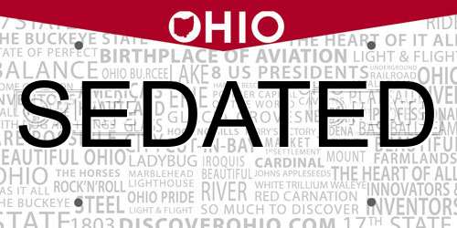 SEDATED Ohio License Plate