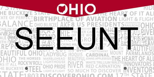 SEEUNT Ohio License Plate