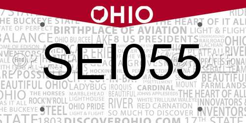 SEI055 Ohio License Plate
