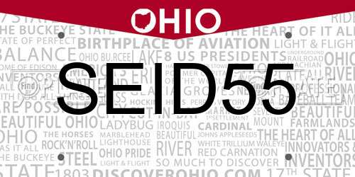 SEID55 Ohio License Plate