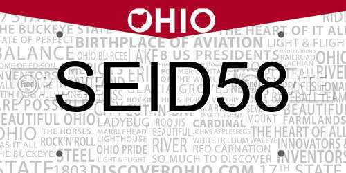 SEID58 Ohio License Plate