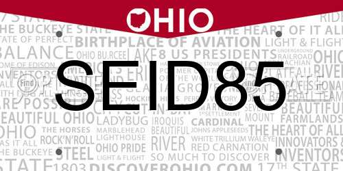 SEID85 Ohio License Plate