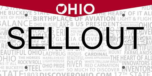 SELLOUT Ohio License Plate