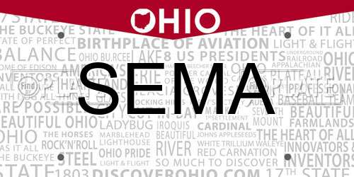 SEMA Ohio License Plate