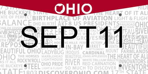 SEPT11 Ohio License Plate