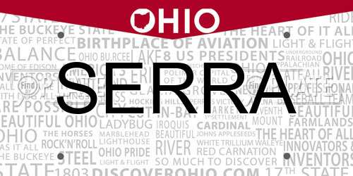 SERRA Ohio License Plate