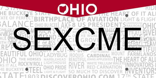 SEXCME Ohio License Plate