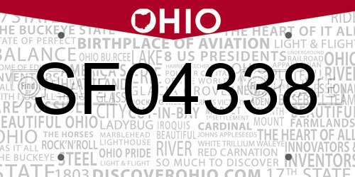 SF04338 Ohio License Plate