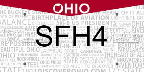 SFH4 Ohio License Plate