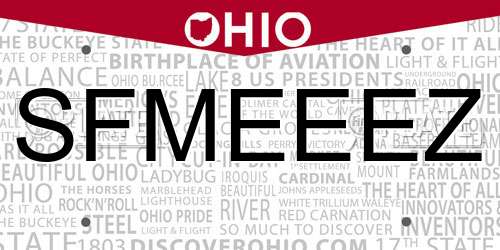 SFMEEEZ Ohio License Plate