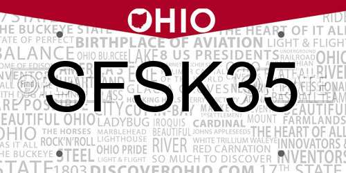 SFSK35 Ohio License Plate