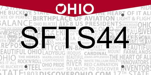 SFTS44 Ohio License Plate