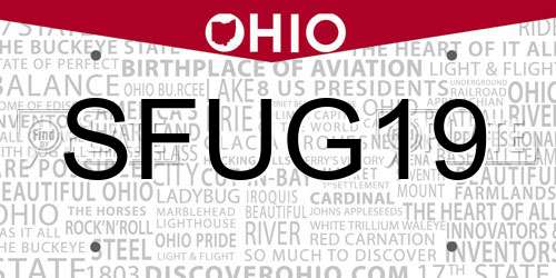 SFUG19 Ohio License Plate