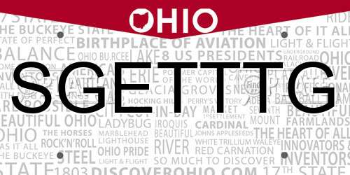 SGETTTG Ohio License Plate