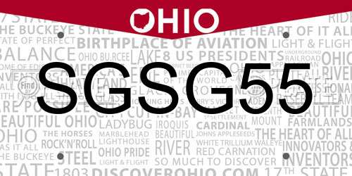 SGSG55 Ohio License Plate
