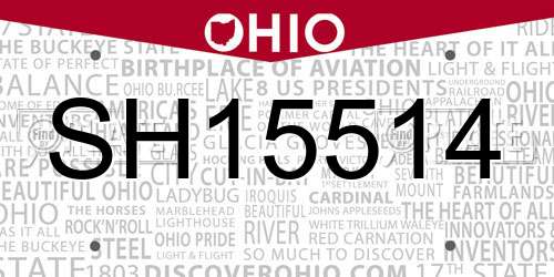SH15514 Ohio License Plate