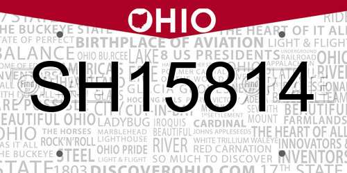 SH15814 Ohio License Plate