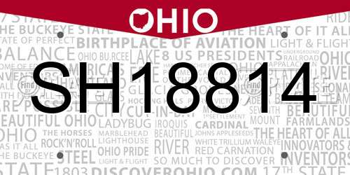 SH18814 Ohio License Plate