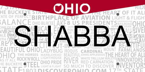SHABBA Ohio License Plate