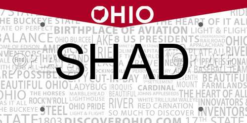 SHAD Ohio License Plate