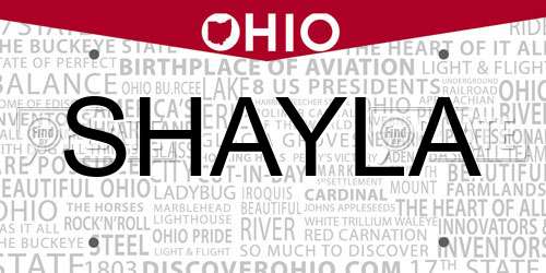 SHAYLA Ohio License Plate