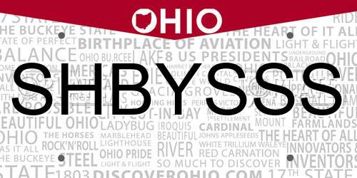 SHBYSSS Ohio License Plate