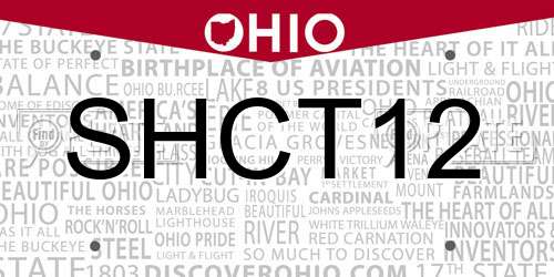 SHCT12 Ohio License Plate