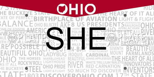 SHE Ohio License Plate