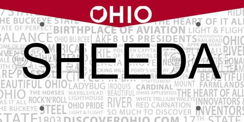 SHEEDA Ohio License Plate