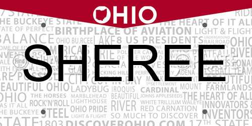 SHEREE Ohio License Plate