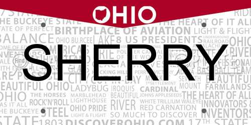 SHERRY Ohio License Plate