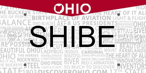 SHIBE Ohio License Plate