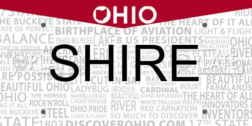 SHIRE Ohio License Plate