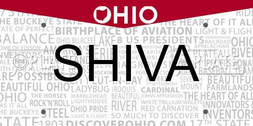 SHIVA Ohio License Plate