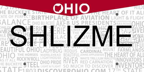 SHLIZME Ohio License Plate