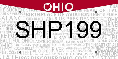 SHP199 Ohio License Plate