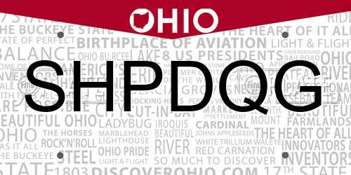 SHPDQG Ohio License Plate