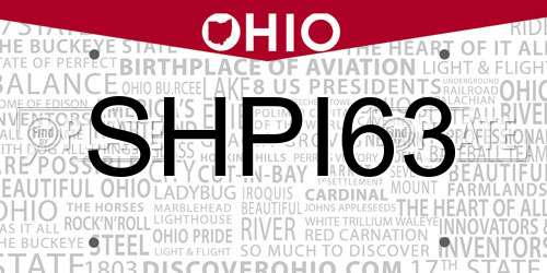 SHPI63 Ohio License Plate